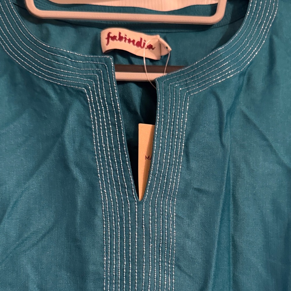 Fabindia Deep Teal Tunic for Women - Picture 5 of 9